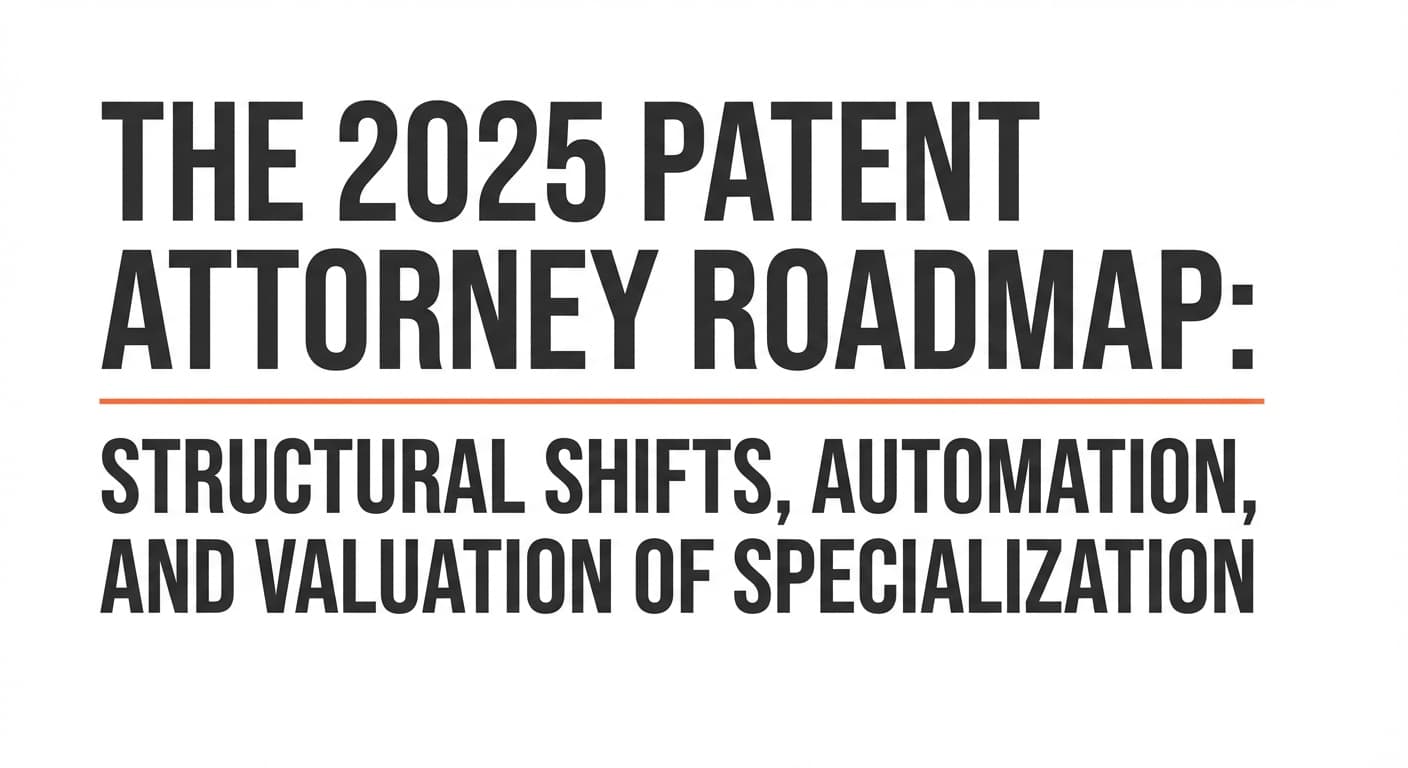 The 2025 Patent Attorney Roadmap: Structural Shifts, Automation, and Valuation of Specialization