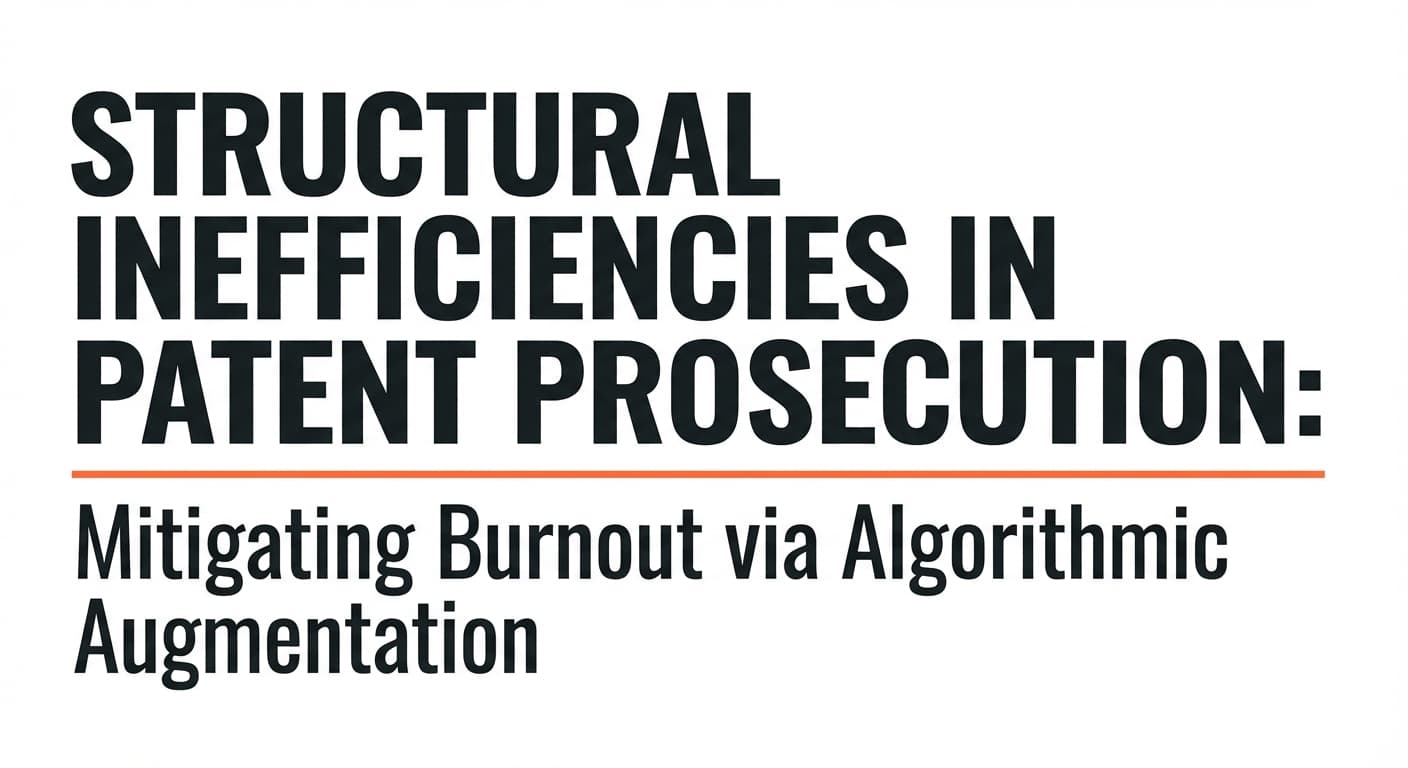 Structural Inefficiencies in Patent Prosecution: Mitigating Burnout via Algorithmic Augmentation