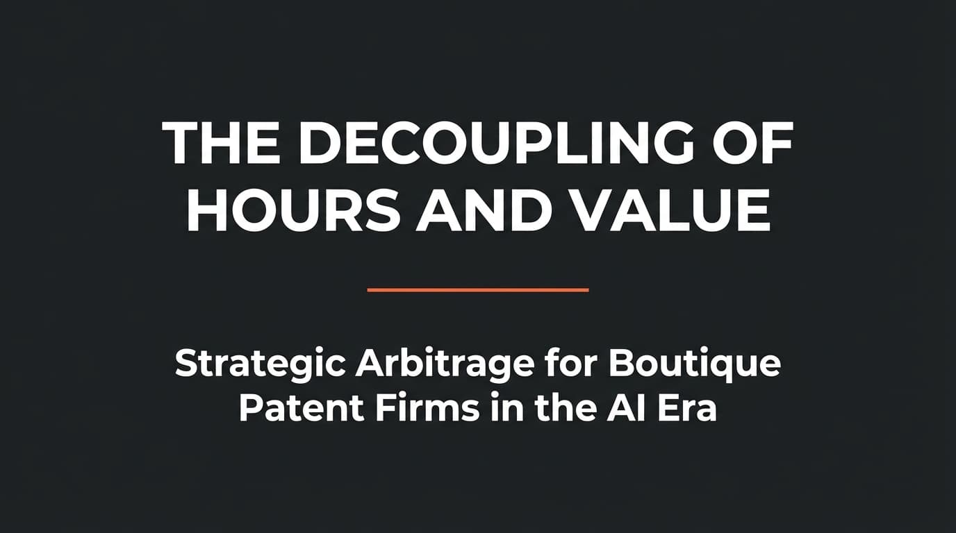 The Decoupling of Hours and Value: Strategic Arbitrage for Boutique Patent Firms in the AI Era